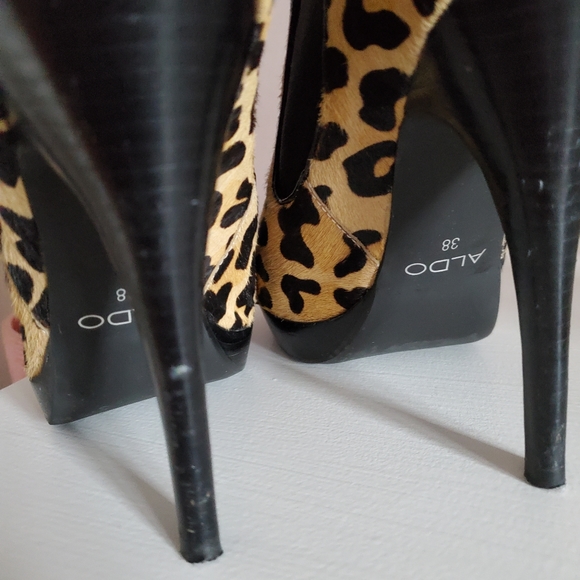 Aldo leopard print ankle boot heels - Picture 5 of 5